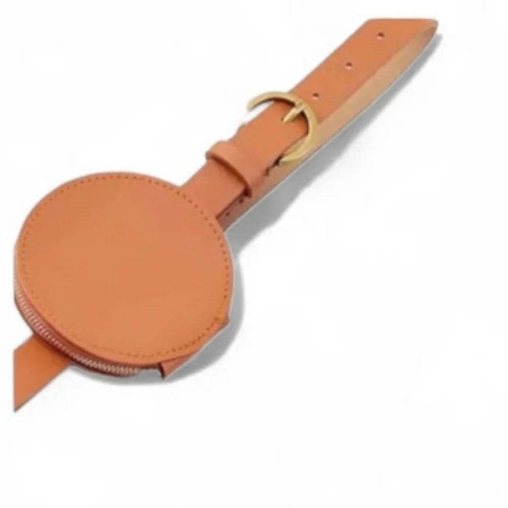 Brown Circle Coin Purse Belt Bag